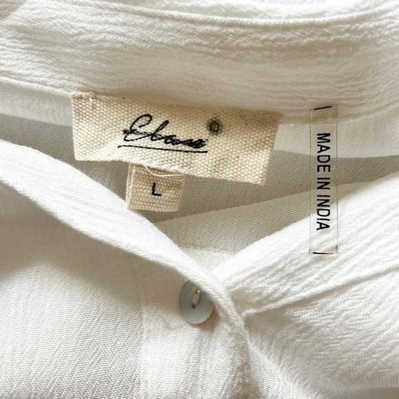 Elan Long Sleeve Shirtdress Coverup Belted White NWOT - Picture 13 of 15